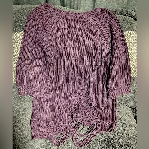 RVCA Chunky Knit Sweater Plum One Size - Picture 2 of 5